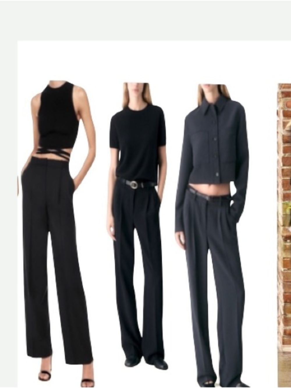 NWOT Wilfred Aritzia Effortless Black Elegant Wide-Leg Trousers Size 4